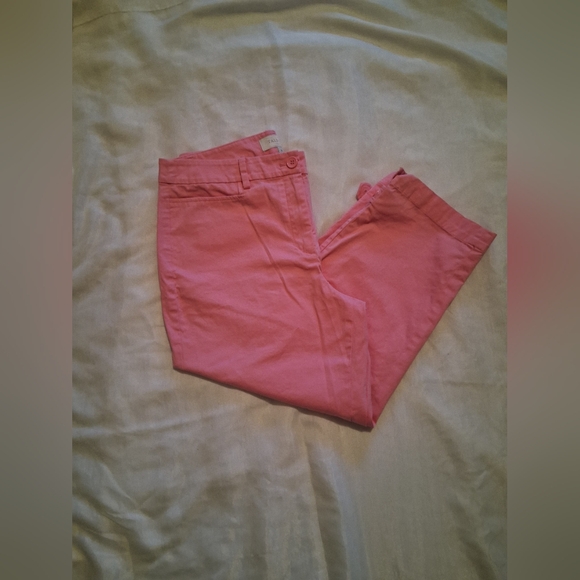 Talbots Pants - Talbots Cropped Pink Button-Hem Capris